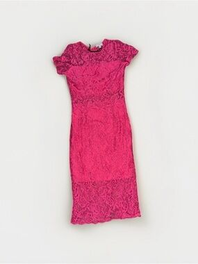 NSR Fuchsia Lace Midi Dress